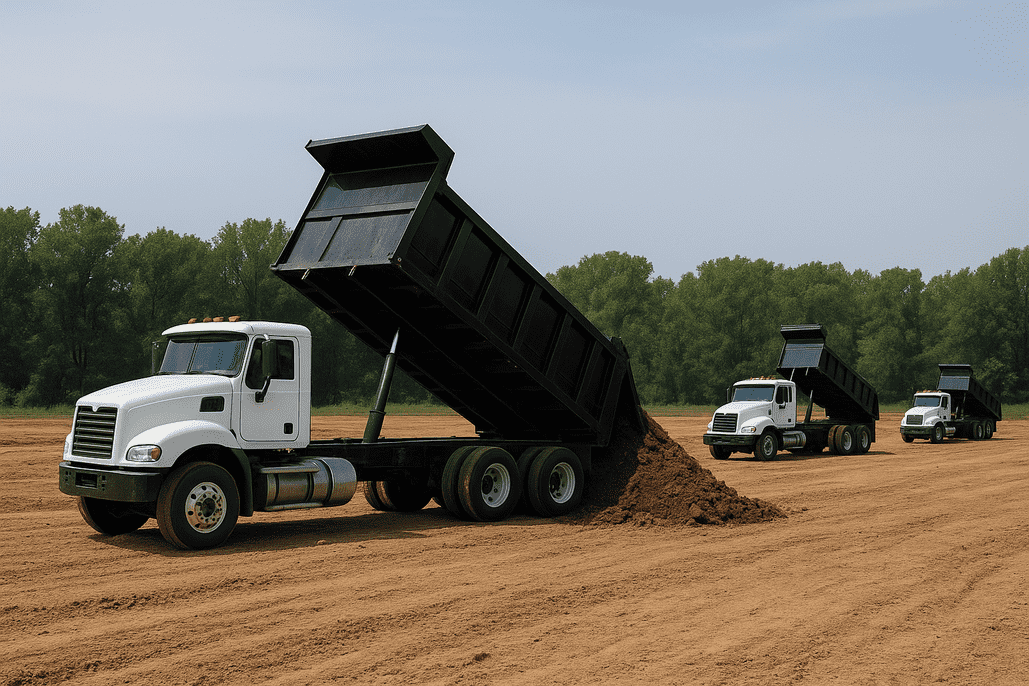 DayNightHaulers professional dump truck fleet